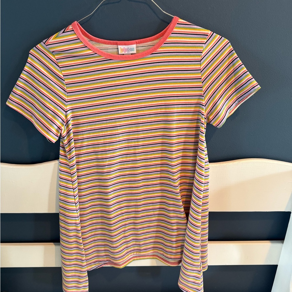 LuLaRoe Melissa Striped Short Sleeve Tunic Size XXS - Picture 2 of 8